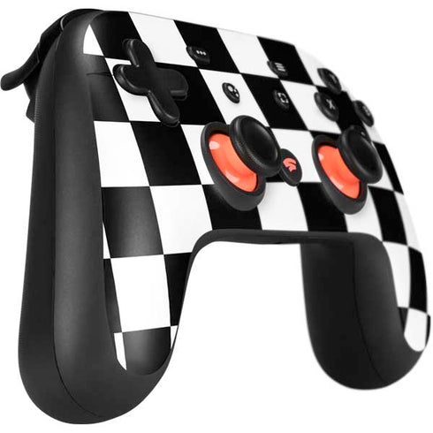 Black and White Checkered Google Stadia Controller Skin
